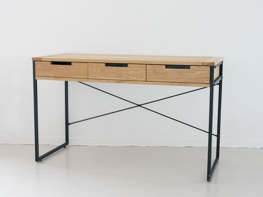 Foldable Metal Wood Surface Dinning Table for Office Needs in Northern Europe Style