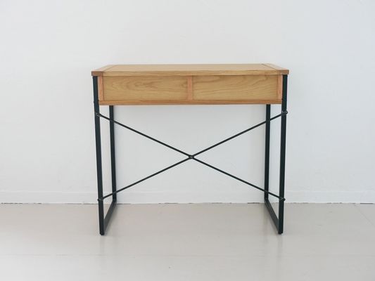 Foldable Metal Wood Surface Dinning Table for Office Needs in Northern Europe Style