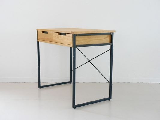 Foldable Metal Wood Surface Dinning Table for Office Needs in Northern Europe Style