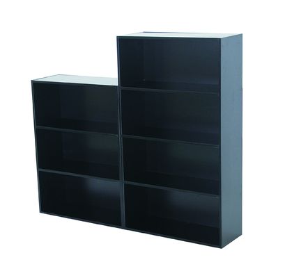 Wooden Layered Storage Shelf for Desktop Organization in Home or Office Space
