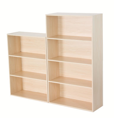 Wooden Layered Storage Shelf for Desktop Organization in Home or Office Space