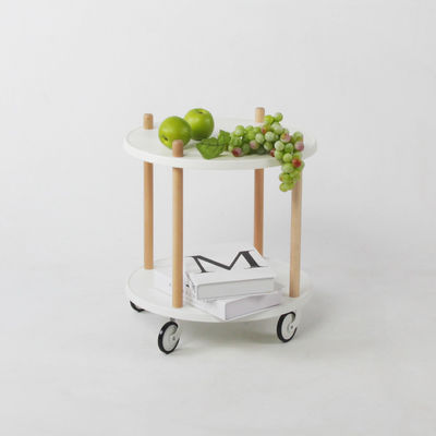 Foldable Double-Shelf Modern Side Table with Customized Color Storage Trolley
