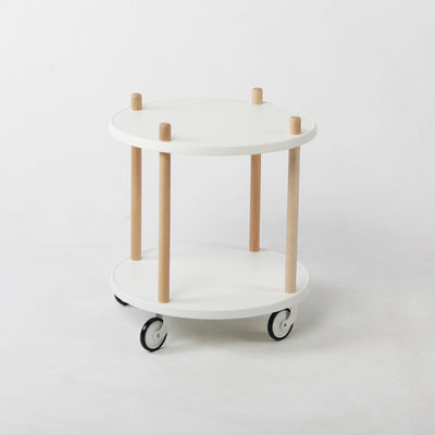 Foldable Double-Shelf Modern Side Table with Customized Color Storage Trolley