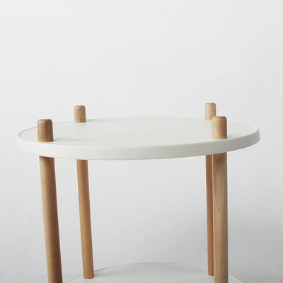 Foldable Double-Shelf Modern Side Table with Customized Color Storage Trolley