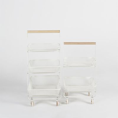 Nordic Shelf Storage Trolley 3 Tier Kitchen Rolling Cart For Space-Saving