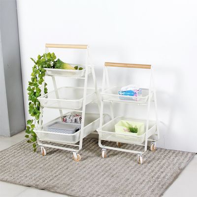 Nordic Shelf Storage Trolley 3 Tier Kitchen Rolling Cart For Space-Saving