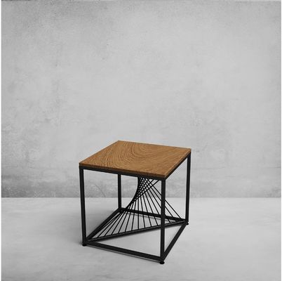 Mail Packing Adjustable Height Metal Leg Wood Top End Table for Modern Home Furniture