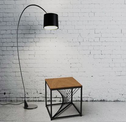 Mail Packing Adjustable Height Metal Leg Wood Top End Table for Modern Home Furniture