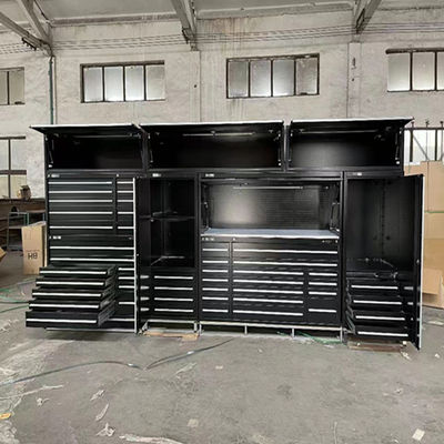Stainless Steel and Wood Countertops Optional Multi Drawers Tool Chest for Metal Garage