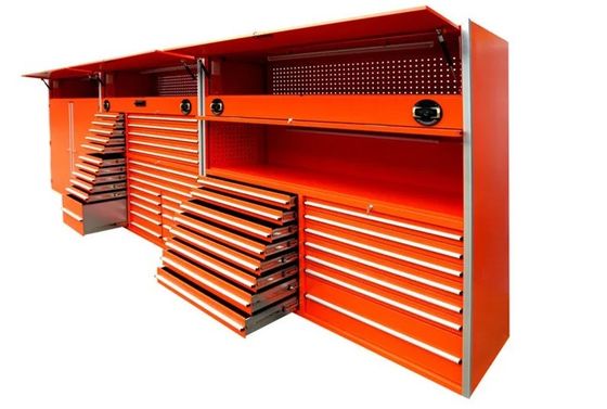 Garage Metal Workbench Worktable Steel Tool Box with Roller Drawer and Wheels OEM Support