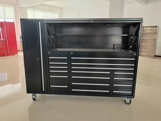 72 Inch Tool Cabinet with Work Bench and Wheels Functional Tool Storage Solution