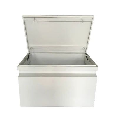 White Metal Steel Job Site Cabinet Tool Box with Hasp Lock System and Handles Heavy Duty