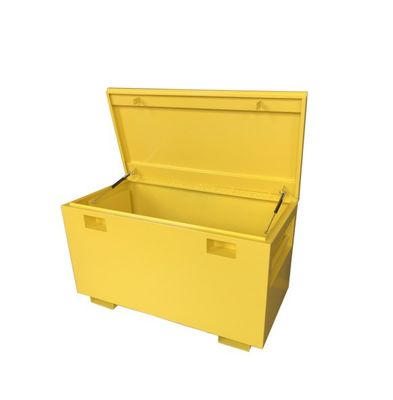 White Metal Steel Job Site Cabinet Tool Box with Hasp Lock System and Handles Heavy Duty