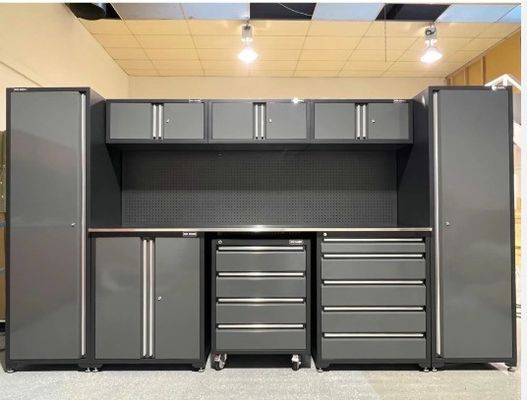 Adjustable Feet Heavy Duty Metal Tall Garage Storage Cabinet with Rolling Tool Cabinet