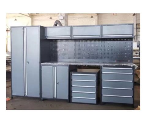 Workshop Metal Corner Tool Cabinet with Heavy Duty Rolling Trolley and White Finish