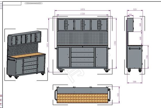 72 Inch Rolling Tool Chest for Workshop Customized OBM Support Garage Store Tools