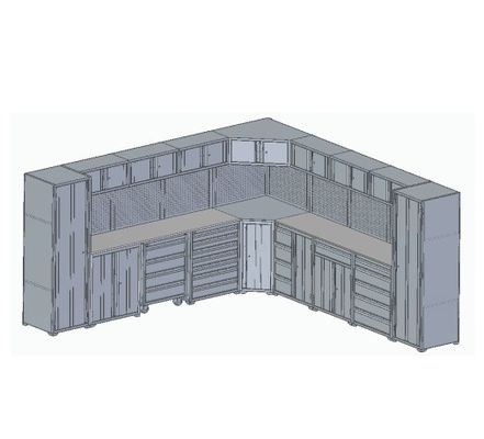 Workshop Garage Tool Box Set with Tool Cabinet and Workbench