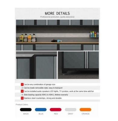 1.0mm 1.2mm 1.5mm Silver Workbench Tool Cabinet for Heavy-Duty and Durable Performance