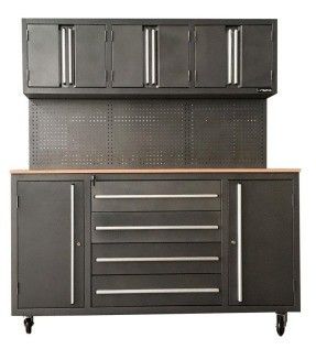 Aluminum Handles Roller Toolbox with Wooden Countertop and EVA Foam Drawer Liner