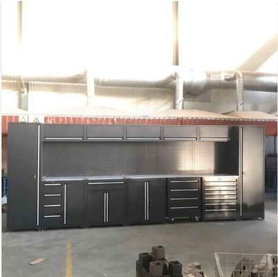 Workshop Garage Cabinet Black Rolling Tool Box Metal Drawer Workbench for Car Repair