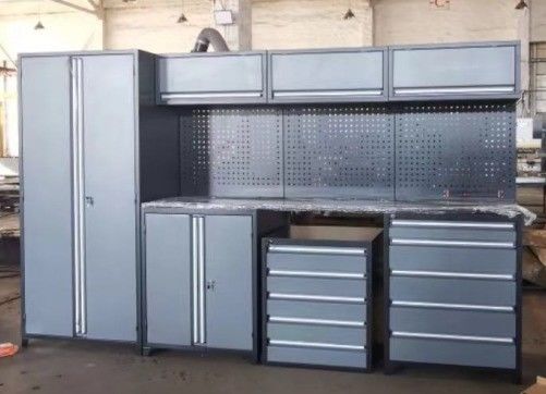 Workshop Garage Storage Tool Cabinet Workbench with Wheels and Cold Rolled Steel