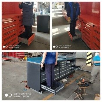 Garage Workshop Tool Storage 128&quot; US General Tool Box with 16 Drawers and Side Locker