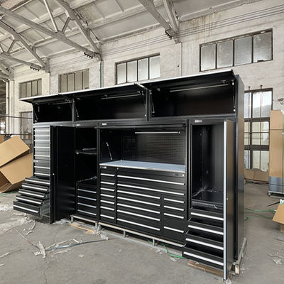 Garage Rolling Tool Cabinet Multi Functional Cold Rolled Steel with Wheels and Locker