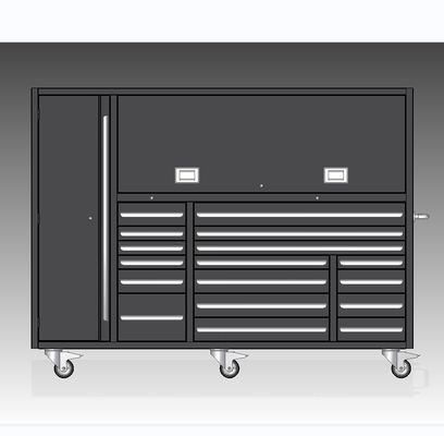 Brown Professional Stainless Steel Rolling Tool Chests with 8 Drawers and Side Locker