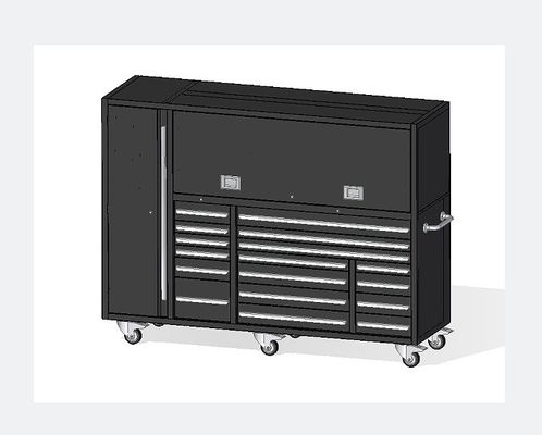Conveniently Store Your Tools with this Black and Pink Rolling Metal Tool Box Cabinet