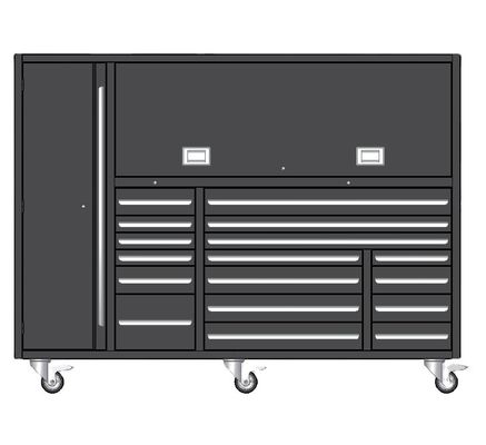 Conveniently Store Your Tools with this Black and Pink Rolling Metal Tool Box Cabinet